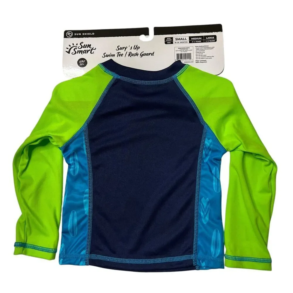 Sun‎ Smart Boy's Rash Guard Swim Tee UPF 50+ Surf Car Graphic 18-24 (Months) S